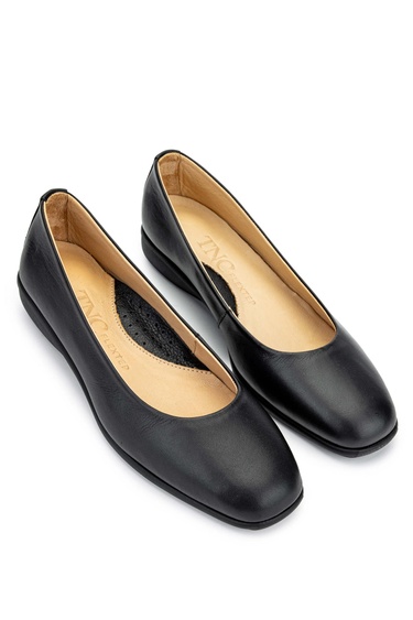  Tamer Tanca Kadın Hakiki Deri Siyah Analin Babet Ayakkabı