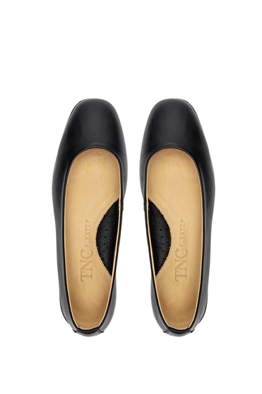  Tamer Tanca Kadın Hakiki Deri Siyah Analin Babet Ayakkabı