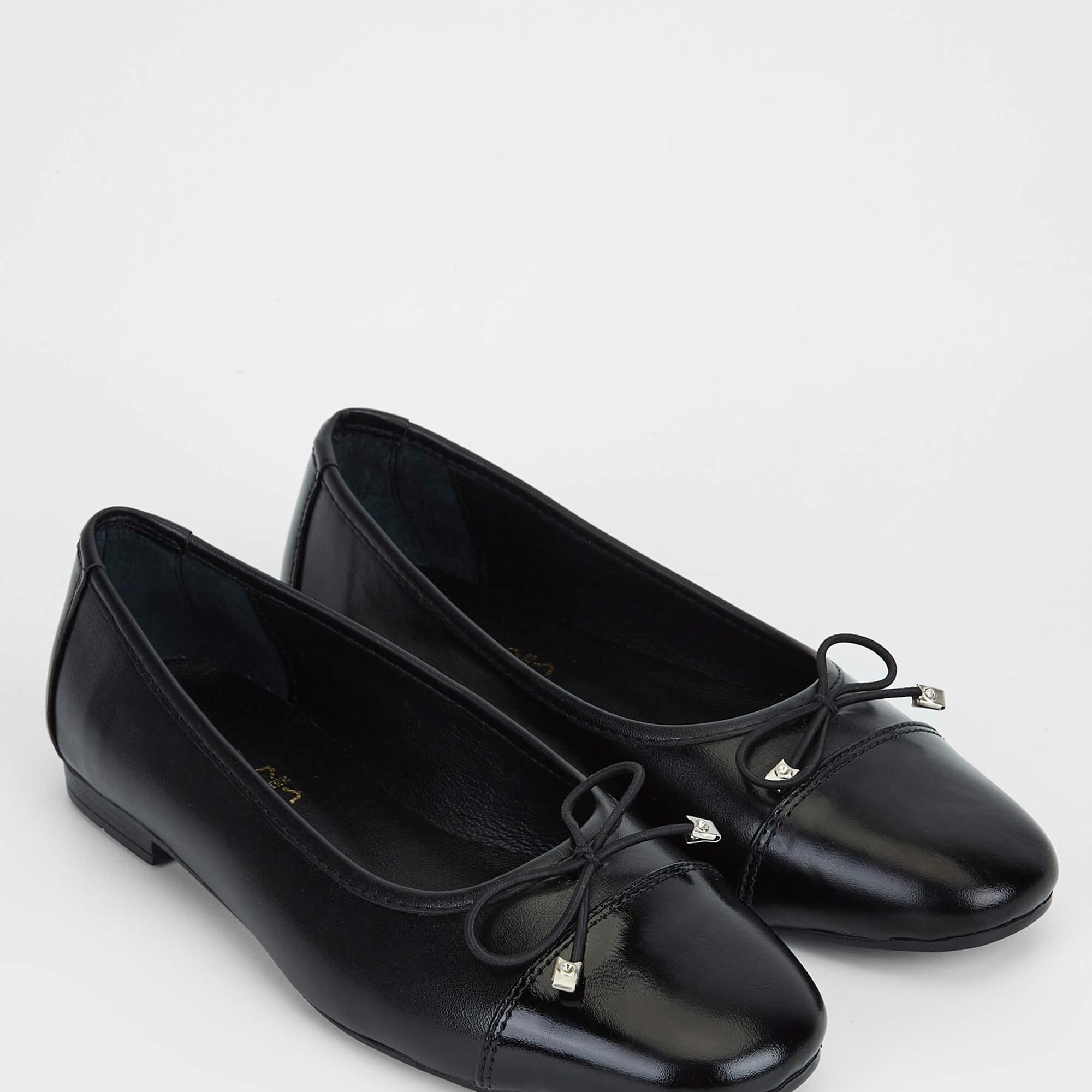 Tamer Tanca Kadın Hakiki Deri Siyah Deri Babet Ayakkabı