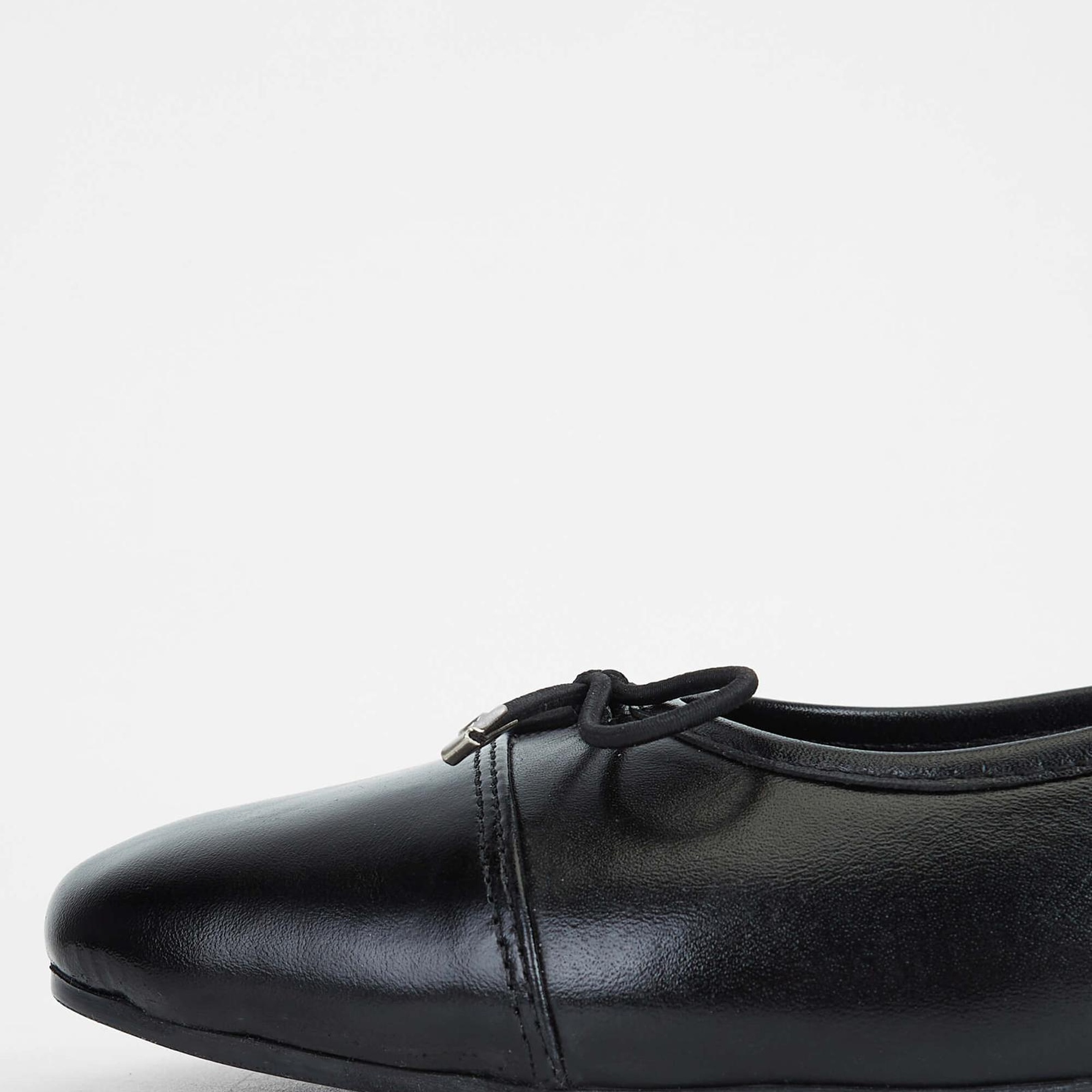 Tamer Tanca Kadın Hakiki Deri Siyah Deri Babet Ayakkabı