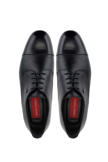  Tamer Tanca Erkek Hakiki Deri Siyah Klasik Ayakkabı