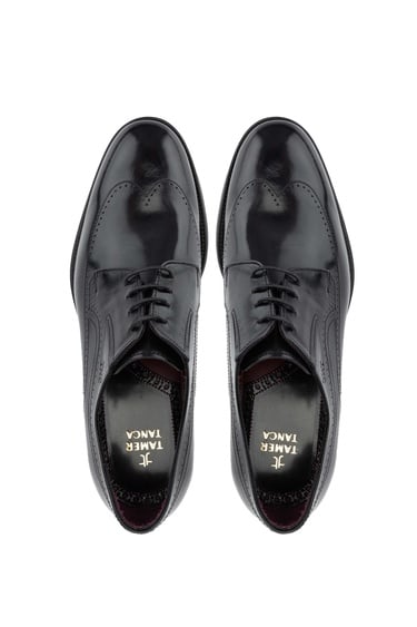  Tamer Tanca Erkek Hakiki Deri Siyah Klasik Ayakkabı