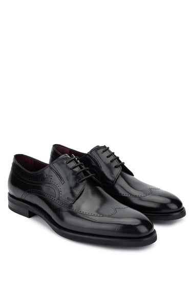  Tamer Tanca Erkek Hakiki Deri Siyah Klasik Ayakkabı