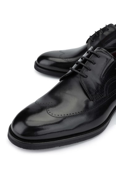  Tamer Tanca Erkek Hakiki Deri Siyah Klasik Ayakkabı