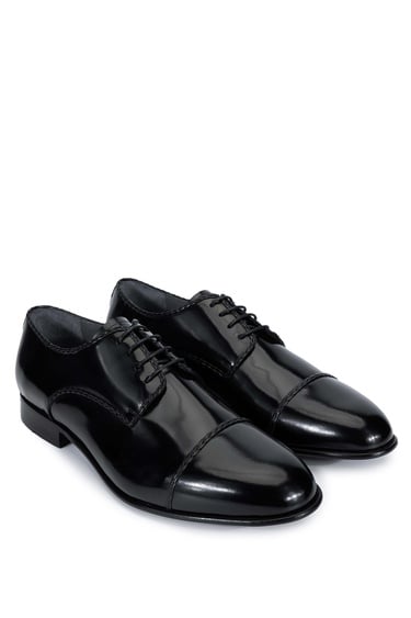  Tamer Tanca Erkek Hakiki Deri Siyah Açma Klasik Ayakkabı