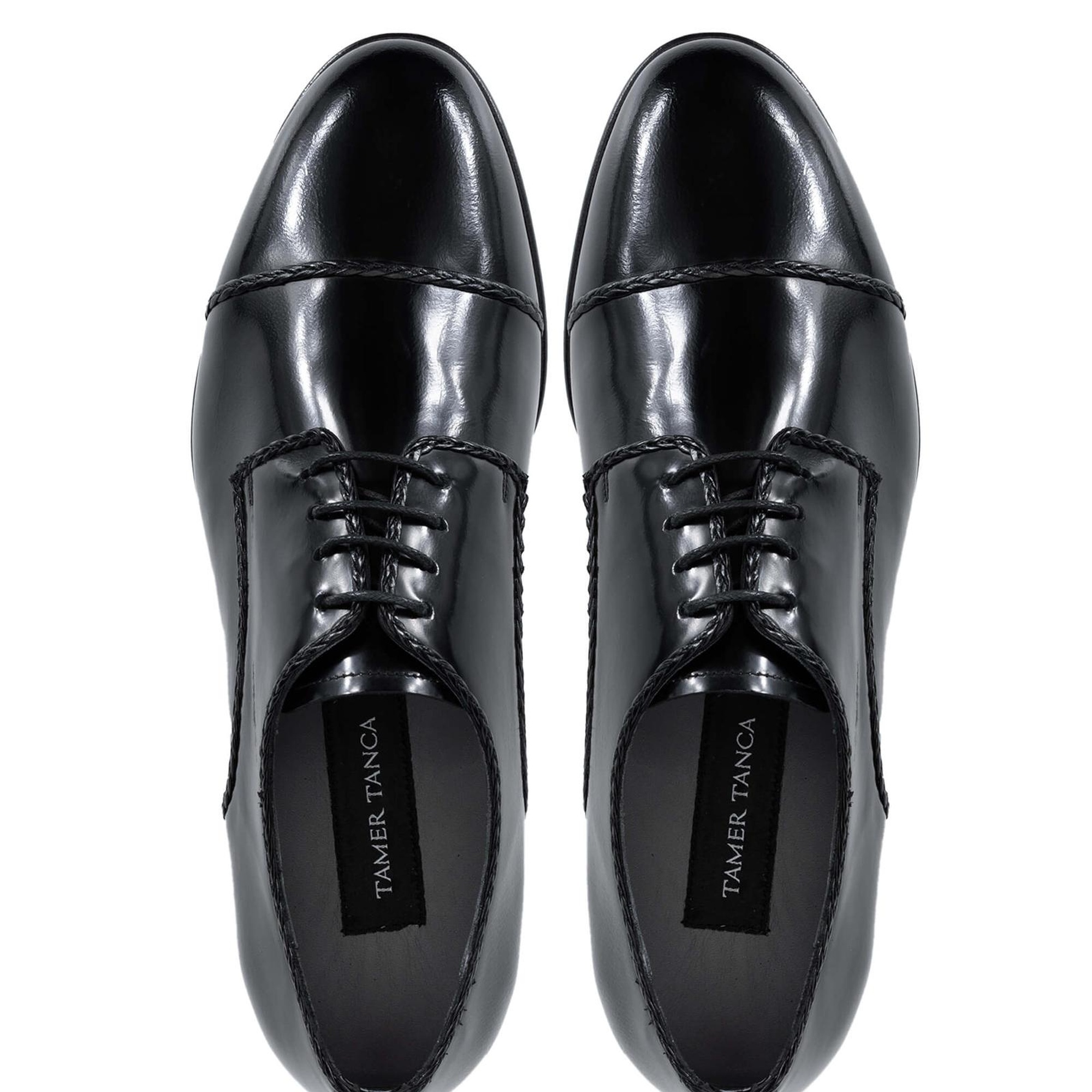 Tamer Tanca Erkek Hakiki Deri Siyah Açma Klasik Ayakkabı