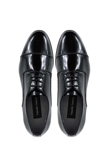  Tamer Tanca Erkek Hakiki Deri Siyah Açma Klasik Ayakkabı