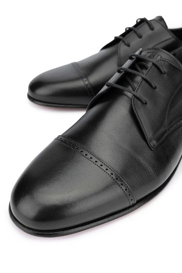  Tamer Tanca Erkek Hakiki Deri Siyah Klasik Ayakkabı