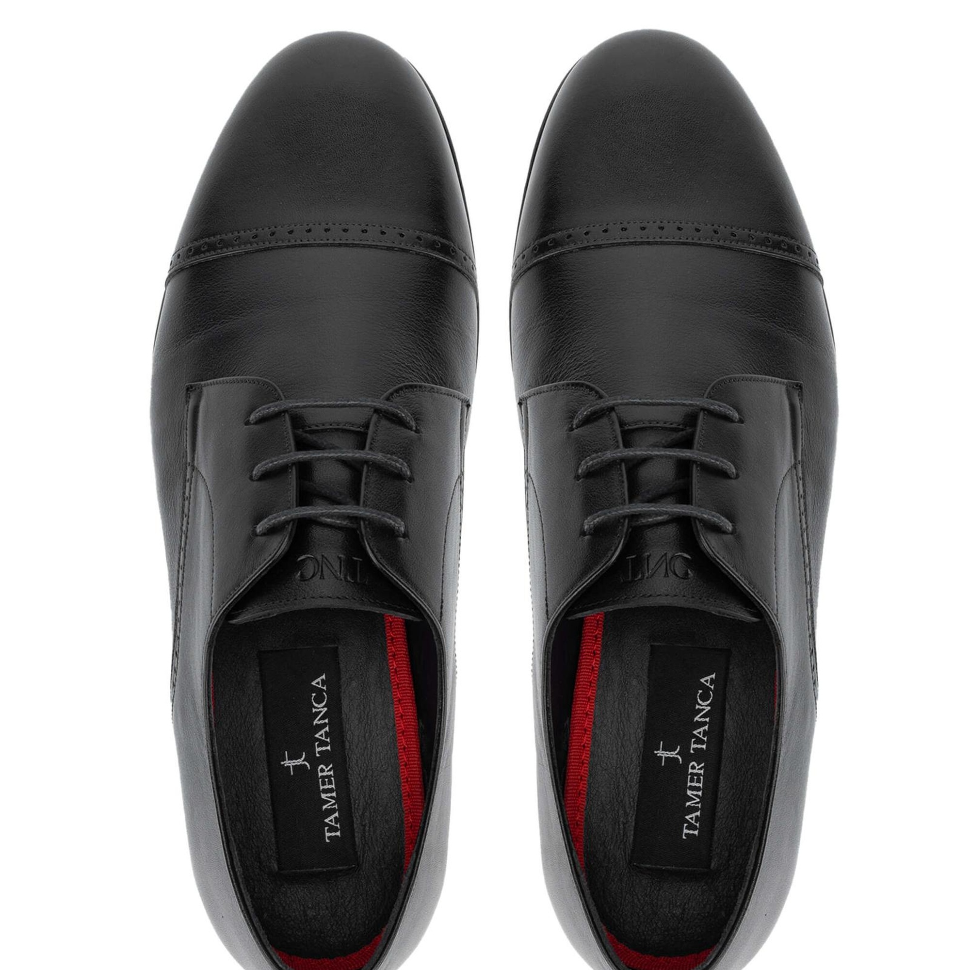 Tamer Tanca Erkek Hakiki Deri Siyah Klasik Ayakkabı