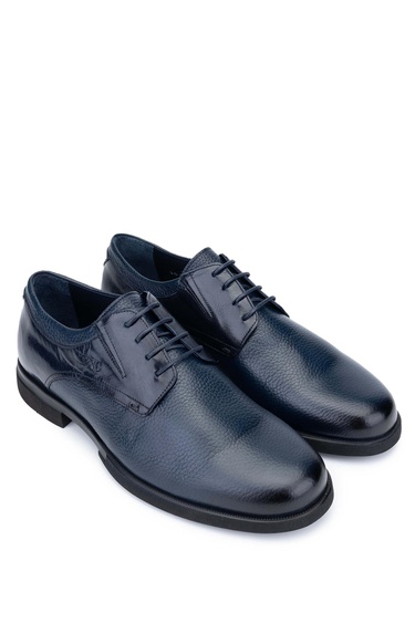  Tamer Tanca Erkek Hakiki Deri Lacivert Klasik Ayakkabı