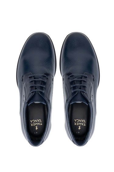  Tamer Tanca Erkek Hakiki Deri Lacivert Klasik Ayakkabı