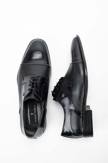  Tamer Tanca Erkek Hakiki Deri Siyah/Siyah Klasik Ayakkabı