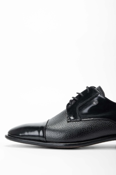  Tamer Tanca Erkek Hakiki Deri Siyah/Siyah Klasik Ayakkabı