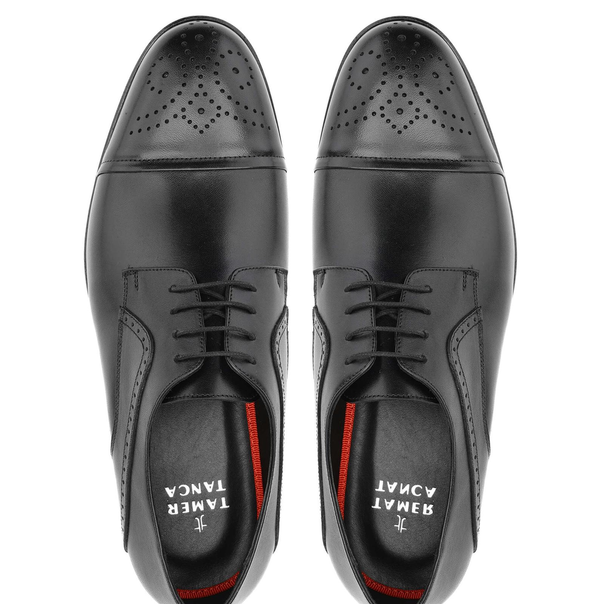 Tamer Tanca Erkek Hakiki Deri Siyah Klasik Ayakkabı