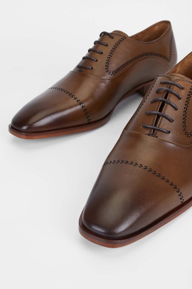  Tamer Tanca Erkek Hakiki Deri Kahverengi Klasik Ayakkabı