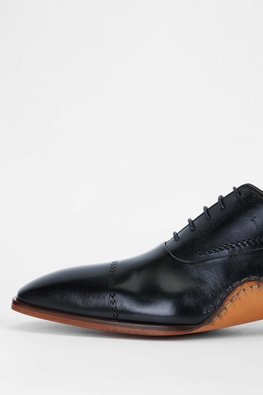  Tamer Tanca Erkek Hakiki Deri Siyah Klasik Ayakkabı