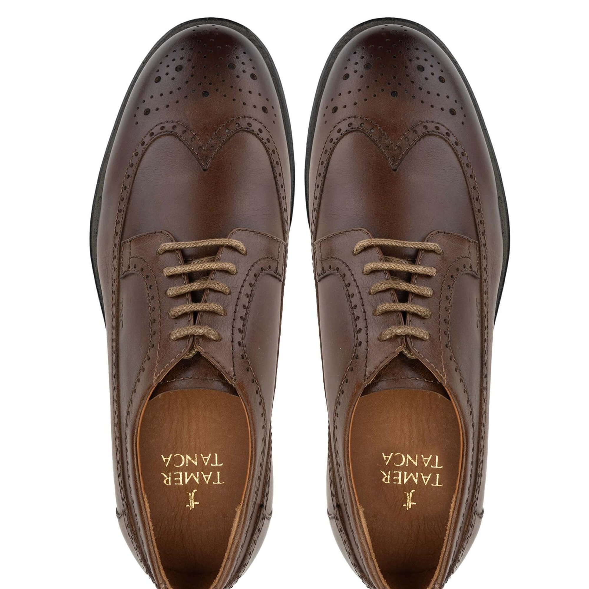 Tamer Tanca Erkek Hakiki Deri Kahverengi Klasik Ayakkabı