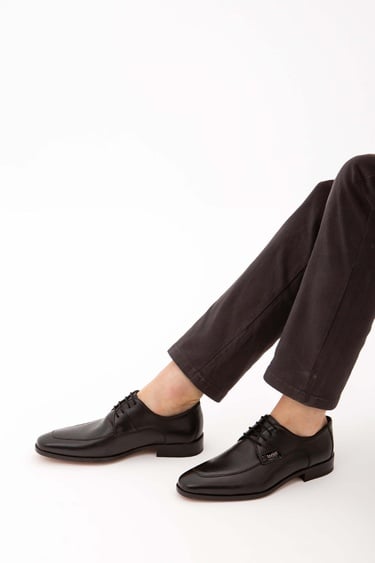 Tamer Tanca Erkek Hakiki Deri Siyah Klasik Ayakkabı