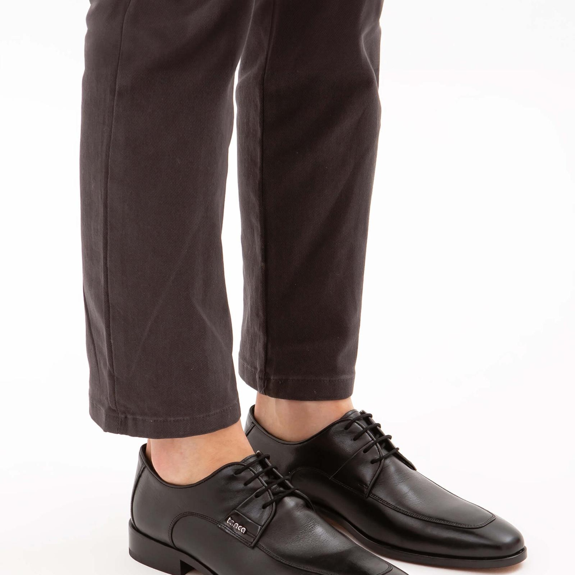 Tamer Tanca Erkek Hakiki Deri Siyah Klasik Ayakkabı