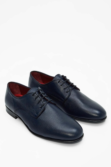  Tamer Tanca Erkek Hakiki Deri Lacivert Klasik Ayakkabı