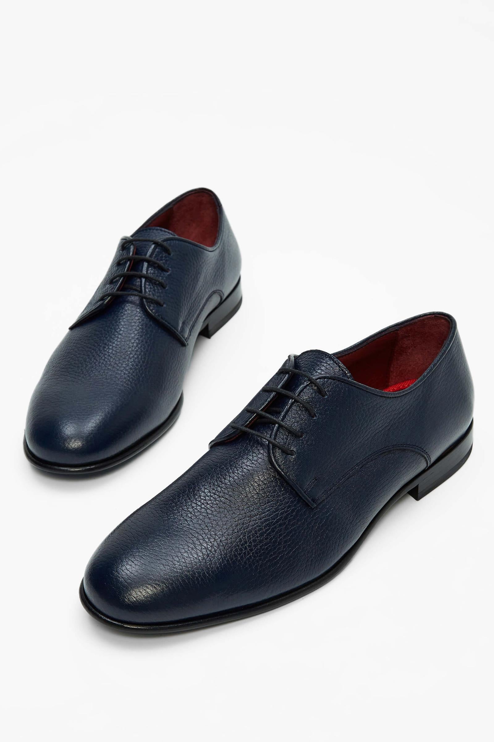  Tamer Tanca Erkek Hakiki Deri Lacivert Klasik Ayakkabı