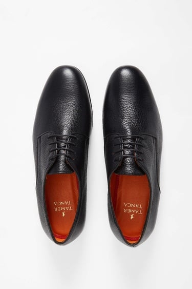  Tamer Tanca Erkek Hakiki Deri Siyah Klasik Ayakkabı