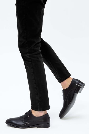  Tamer Tanca Erkek Hakiki Deri Siyah Klasik Ayakkabı
