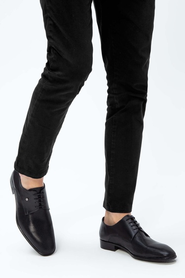  Tamer Tanca Erkek Hakiki Deri Siyah Klasik Ayakkabı