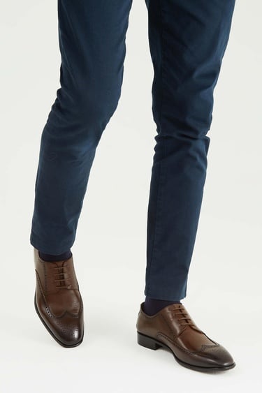  Tamer Tanca Erkek Hakiki Deri Kahverengi Klasik Ayakkabı