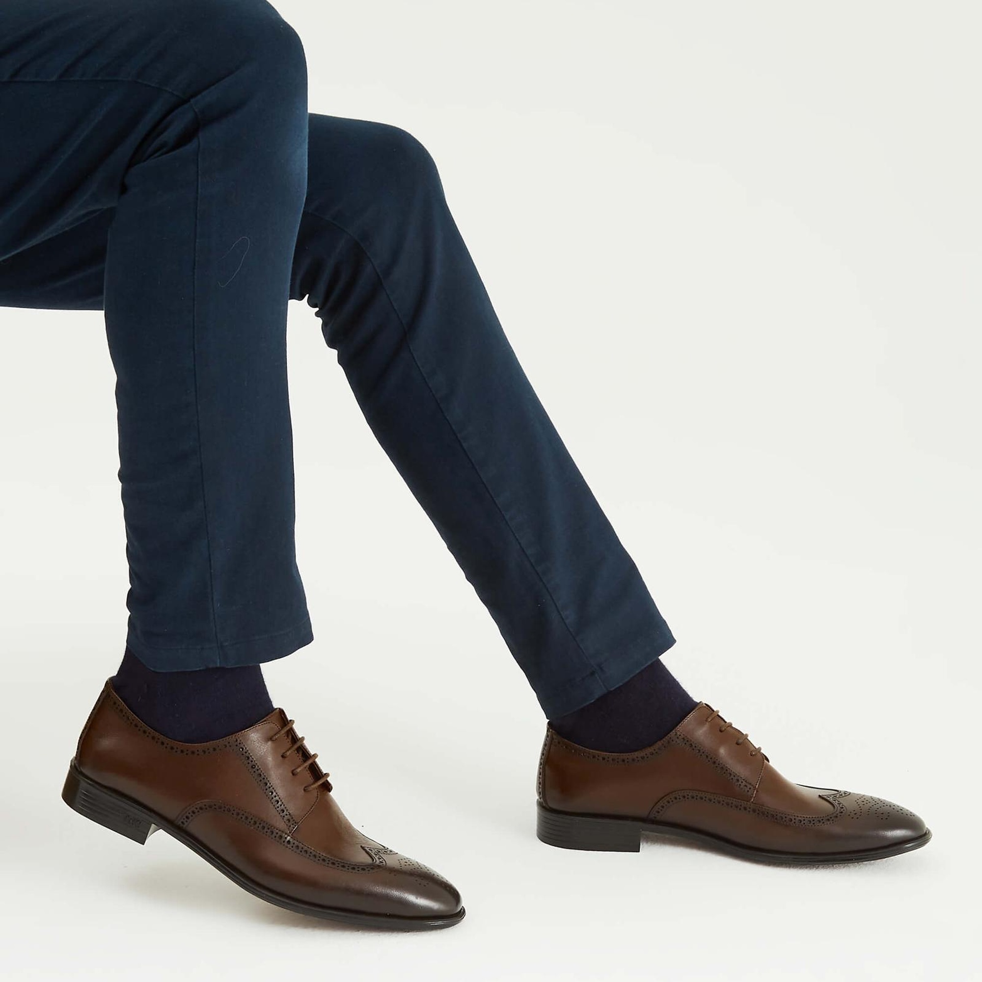 Tamer Tanca Erkek Hakiki Deri Kahverengi Klasik Ayakkabı