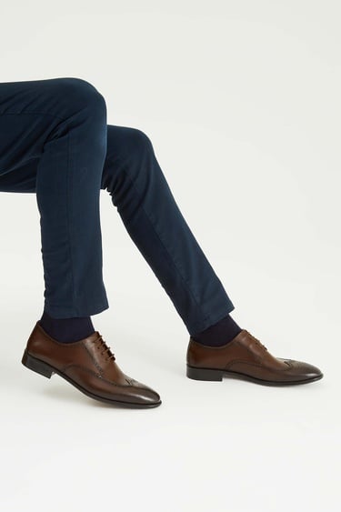  Tamer Tanca Erkek Hakiki Deri Kahverengi Klasik Ayakkabı