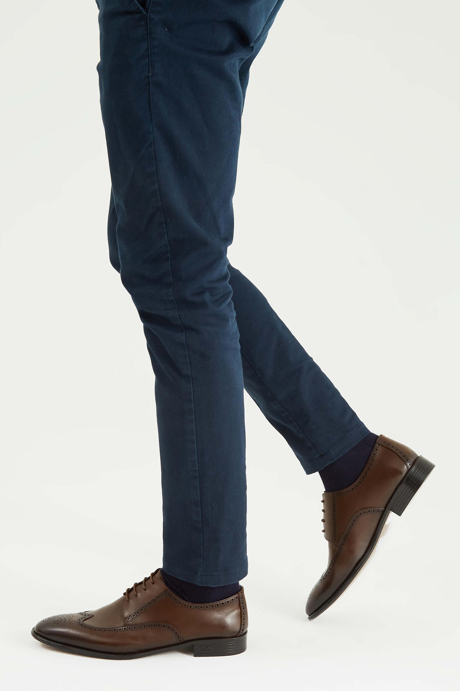  Tamer Tanca Erkek Hakiki Deri Kahverengi Klasik Ayakkabı