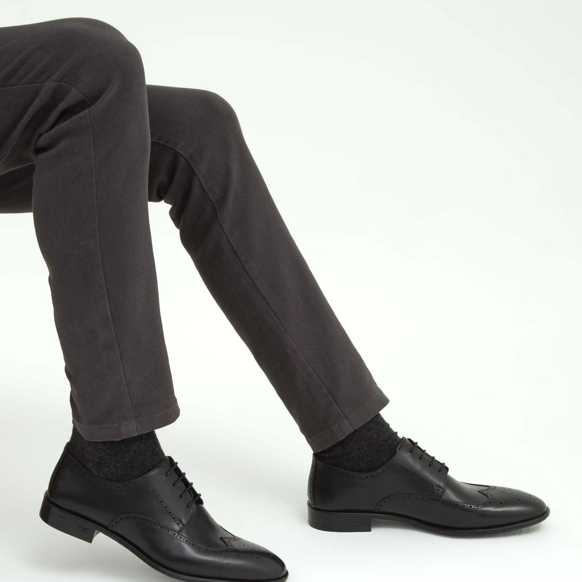 Tamer Tanca Erkek Hakiki Deri Siyah Analin Klasik Ayakkabı