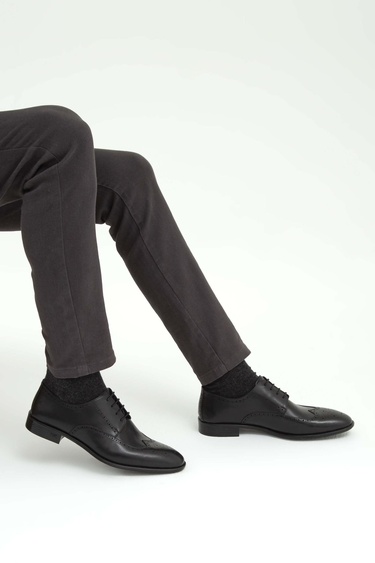  Tamer Tanca Erkek Hakiki Deri Siyah Analin Klasik Ayakkabı