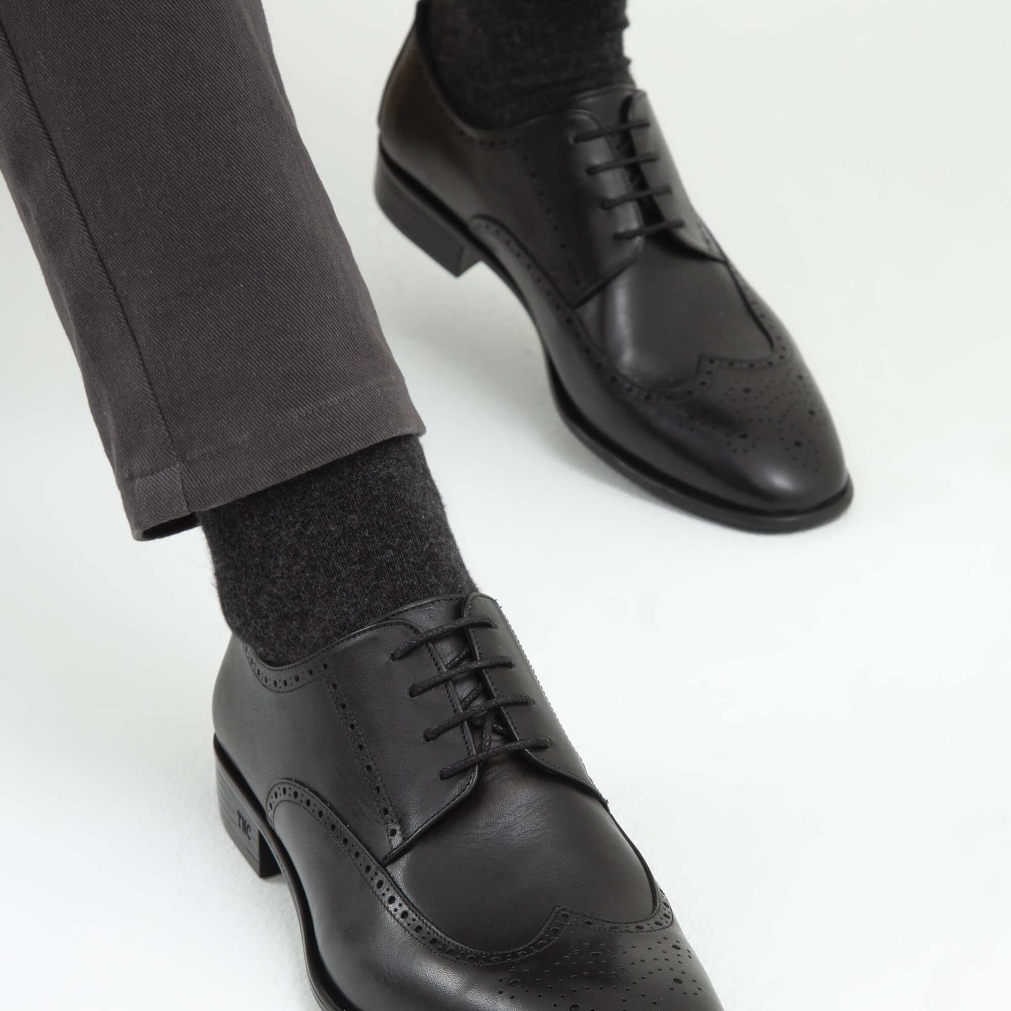 Tamer Tanca Erkek Hakiki Deri Siyah Analin Klasik Ayakkabı