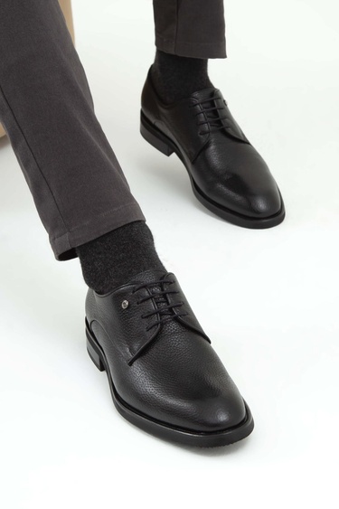  Tamer Tanca Erkek Hakiki Deri Siyah Floter Klasik Ayakkabı