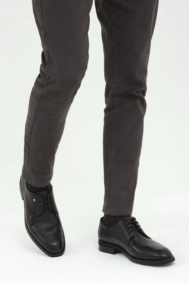  Tamer Tanca Erkek Hakiki Deri Siyah Floter Klasik Ayakkabı