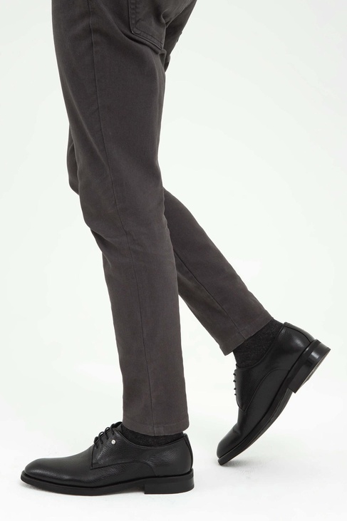  Tamer Tanca Erkek Hakiki Deri Siyah Floter Klasik Ayakkabı