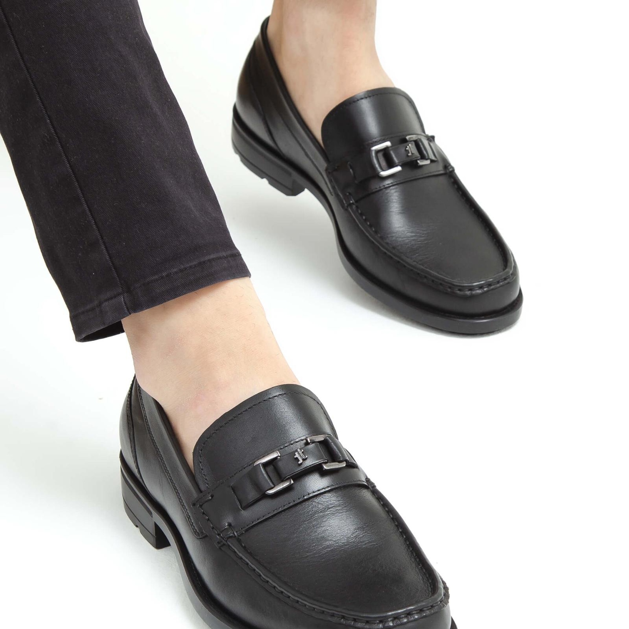 Tamer Tanca Erkek Hakiki Deri Siyah Klasik Ayakkabı