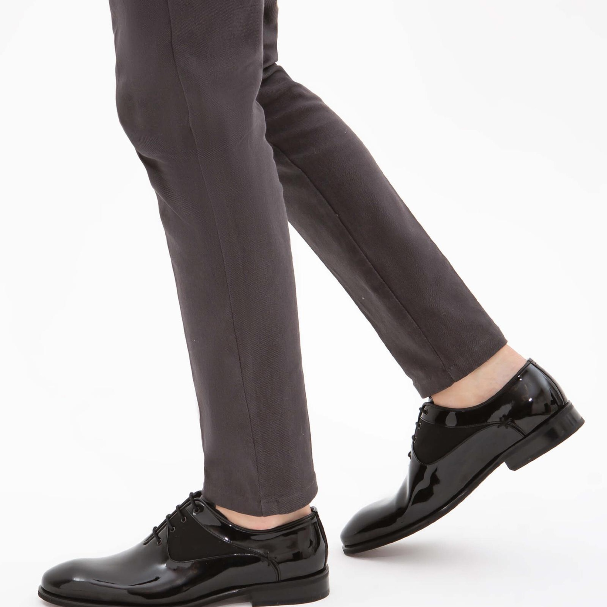 Tamer Tanca Erkek Hakiki Deri Siyah Rugan Klasik Ayakkabı