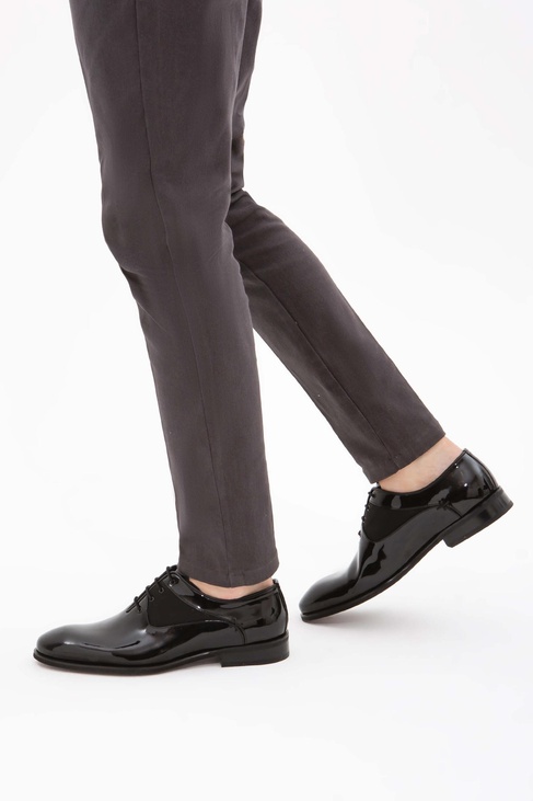  Tamer Tanca Erkek Hakiki Deri Siyah Rugan Klasik Ayakkabı