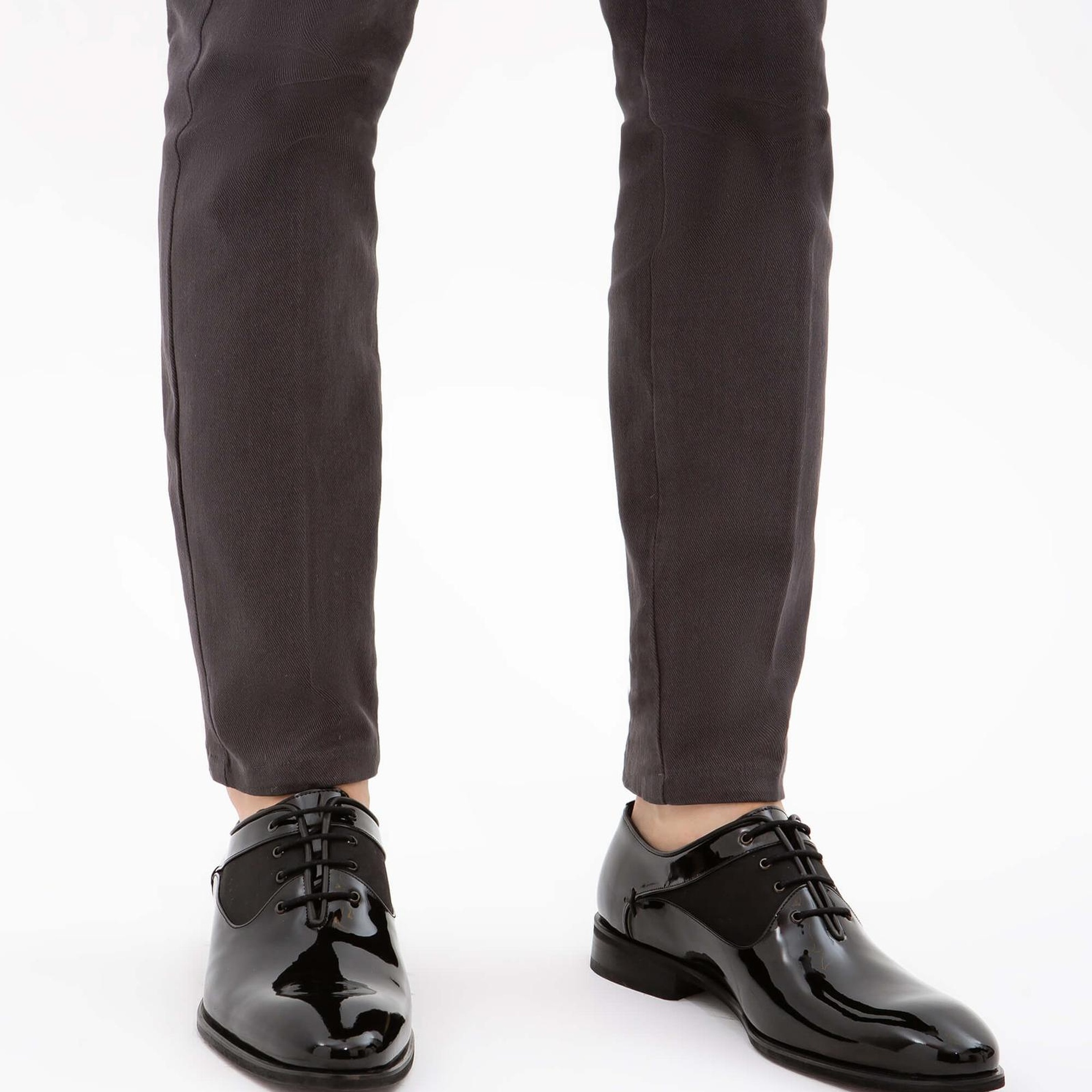 Tamer Tanca Erkek Hakiki Deri Siyah Rugan Klasik Ayakkabı