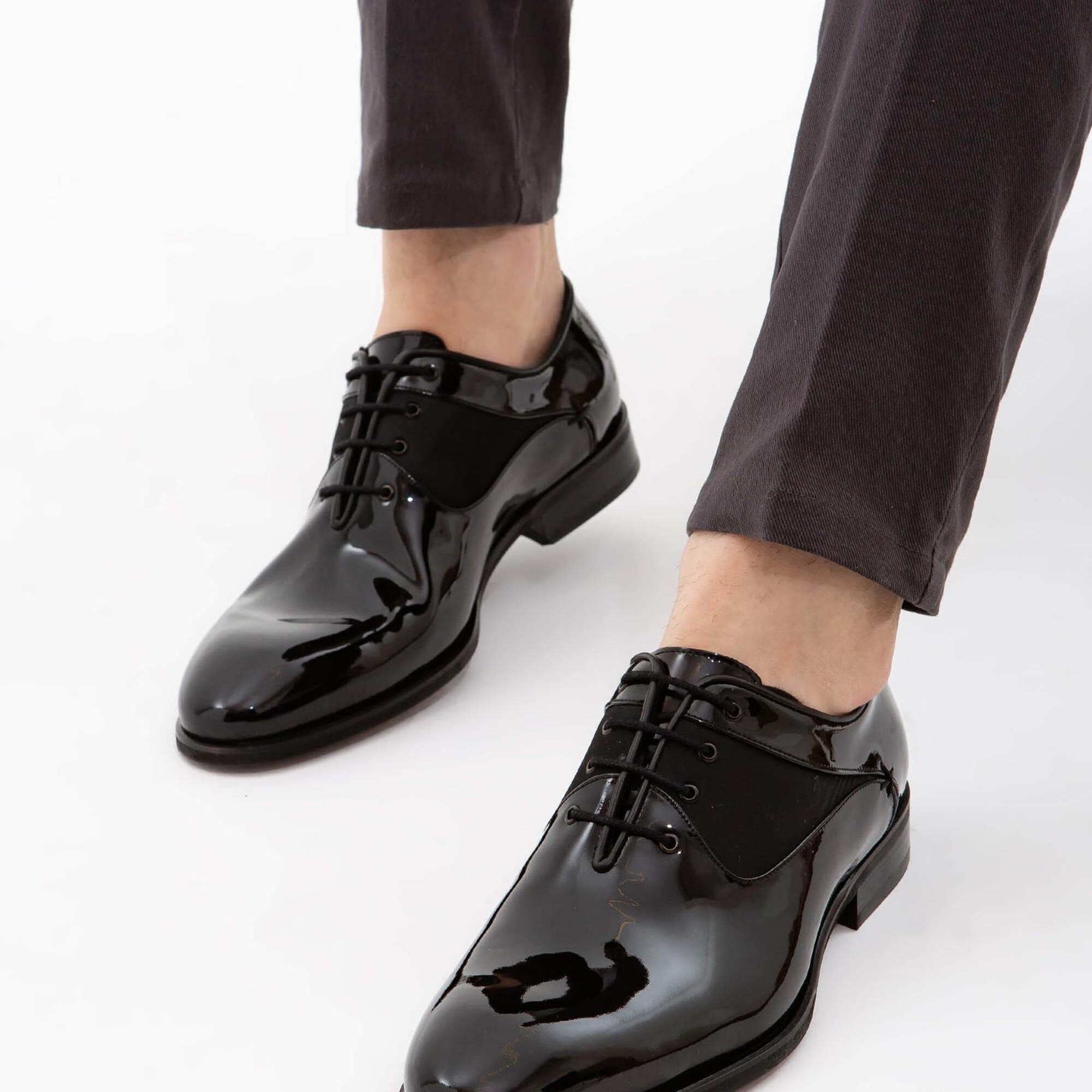 Tamer Tanca Erkek Hakiki Deri Siyah Rugan Klasik Ayakkabı