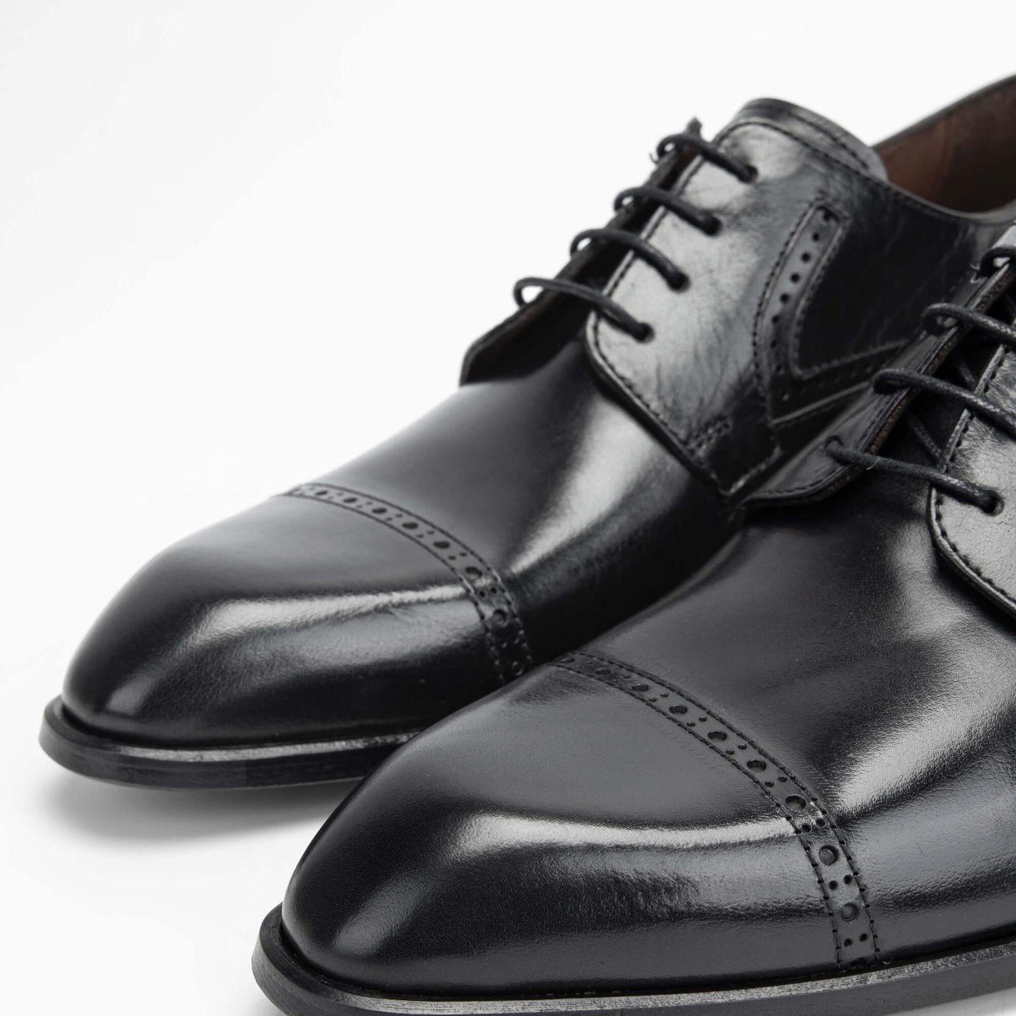 Tamer Tanca Erkek Hakiki Deri Siyah Klasik Ayakkabı