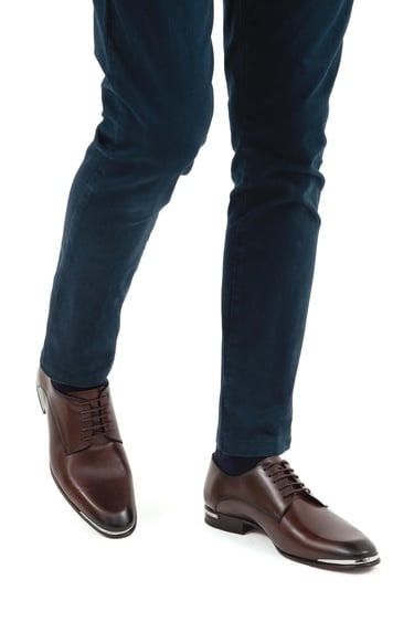  Tamer Tanca Erkek Hakiki Deri Kahverengi Deri Klasik Ayakkabı