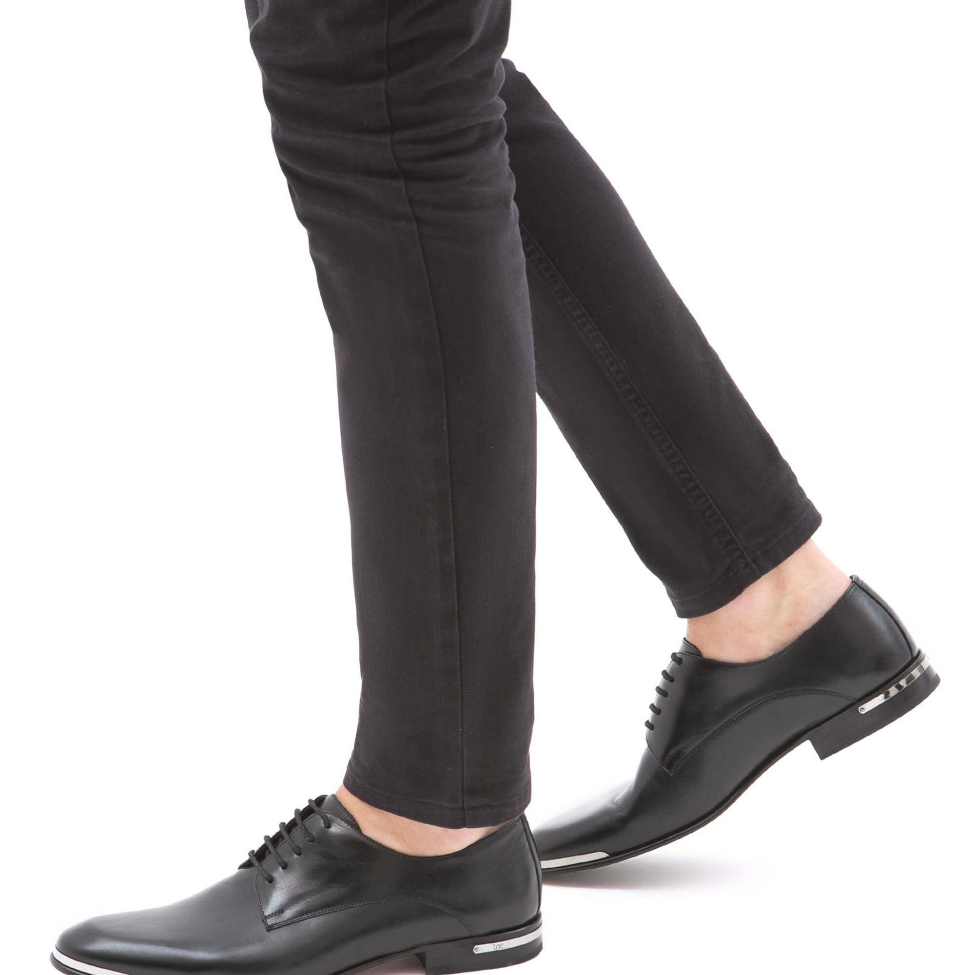 Tamer Tanca Erkek Hakiki Deri Siyah Analin Klasik Ayakkabı