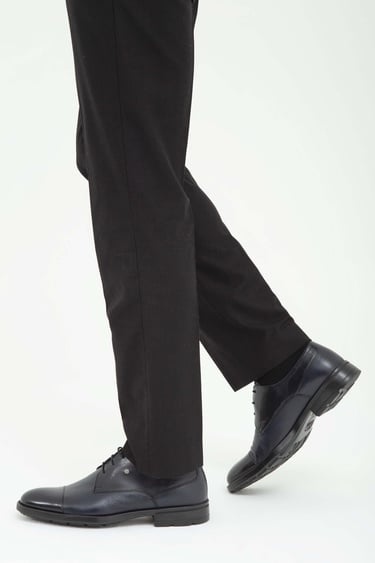  Tamer Tanca Erkek Hakiki Deri Lacivert Klasik Ayakkabı