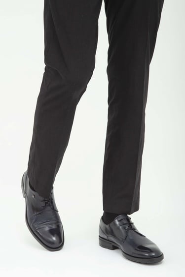  Tamer Tanca Erkek Hakiki Deri Lacivert Klasik Ayakkabı