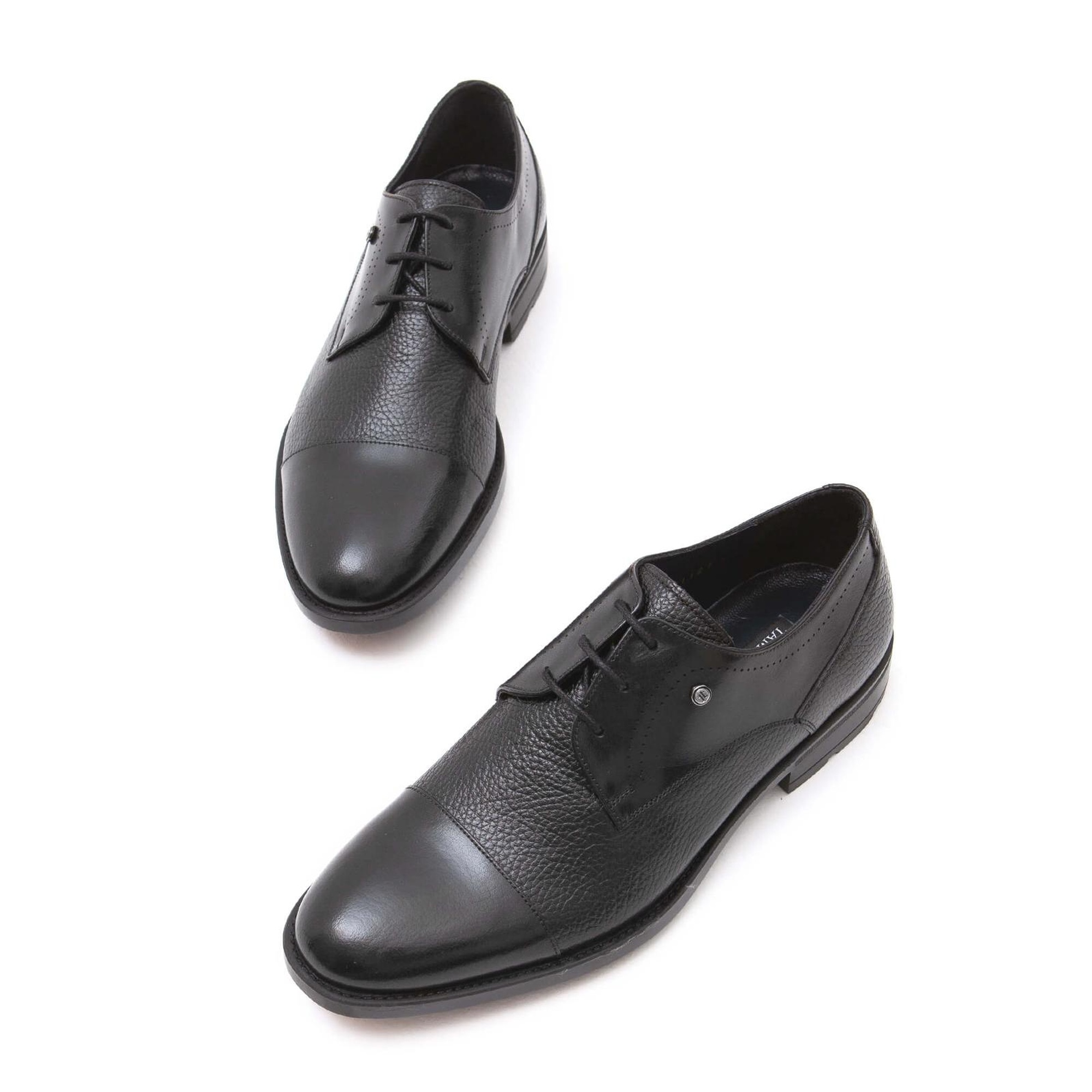 Tamer Tanca Erkek Hakiki Deri Siyah Klasik Ayakkabı