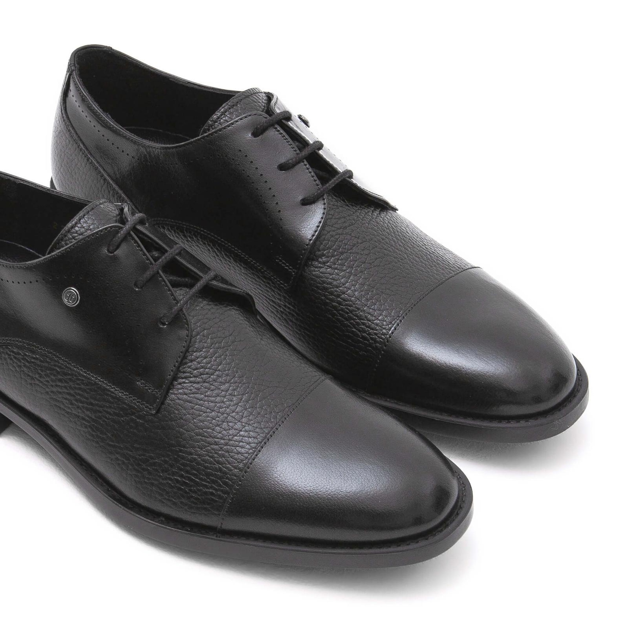 Tamer Tanca Erkek Hakiki Deri Siyah Klasik Ayakkabı